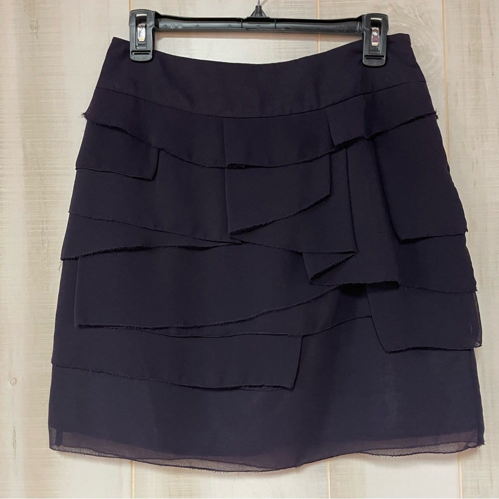 Zara Basic Deep Purple Ruffle Miniskirt Sz S